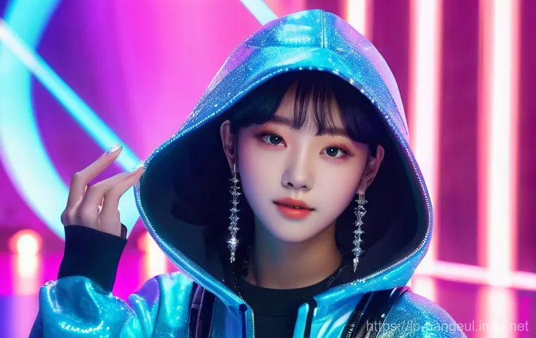 한글과 메타버스 콘텐츠 - **Prompt for K-Pop Idol Virtual Fan Meeting:**
    "A vibrant, high-energy scene of a female K-pop i...