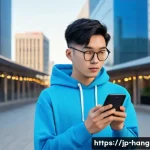 한글 입력 방식의 변화 - **Prompt:** A dynamic and colorful depiction of a young adult, possibly a student or a blogger, inte...