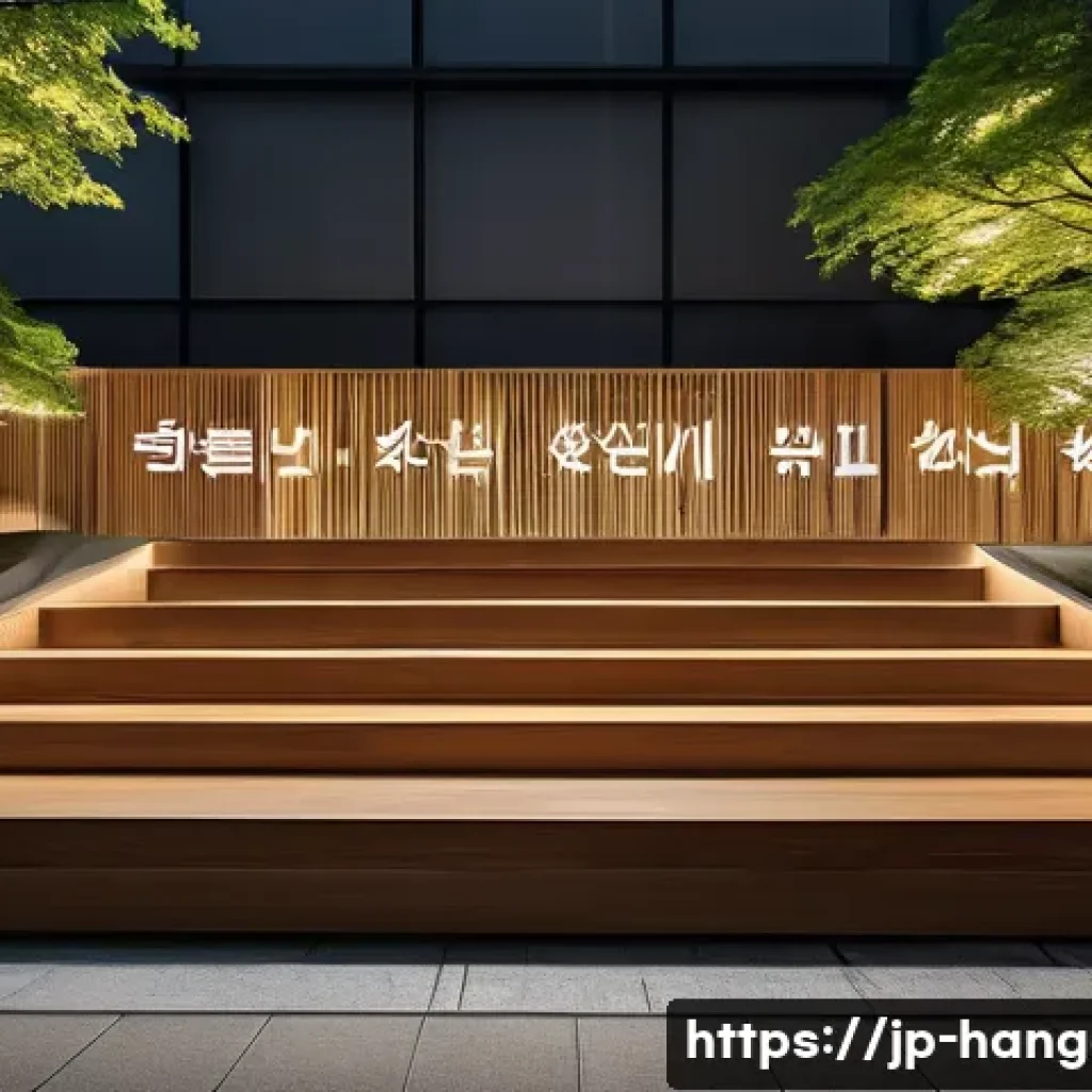 한글과 공공 디자인 - A modern public space featuring large, elegant Korean Hangul characters displayed on signage, blendi...