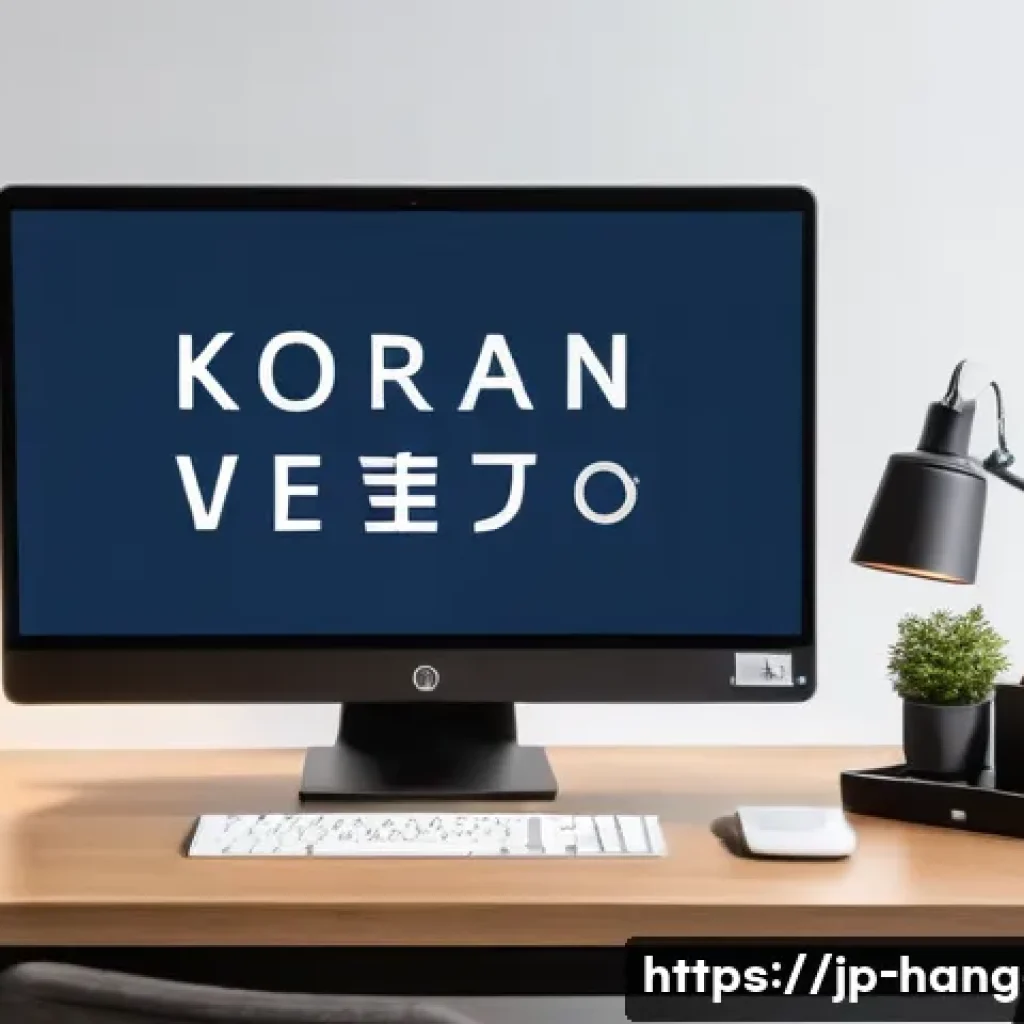 한글을 활용한 콘텐츠 제작 - A modern, stylish home office setup designed for Korean language content creators targeting Japanese...